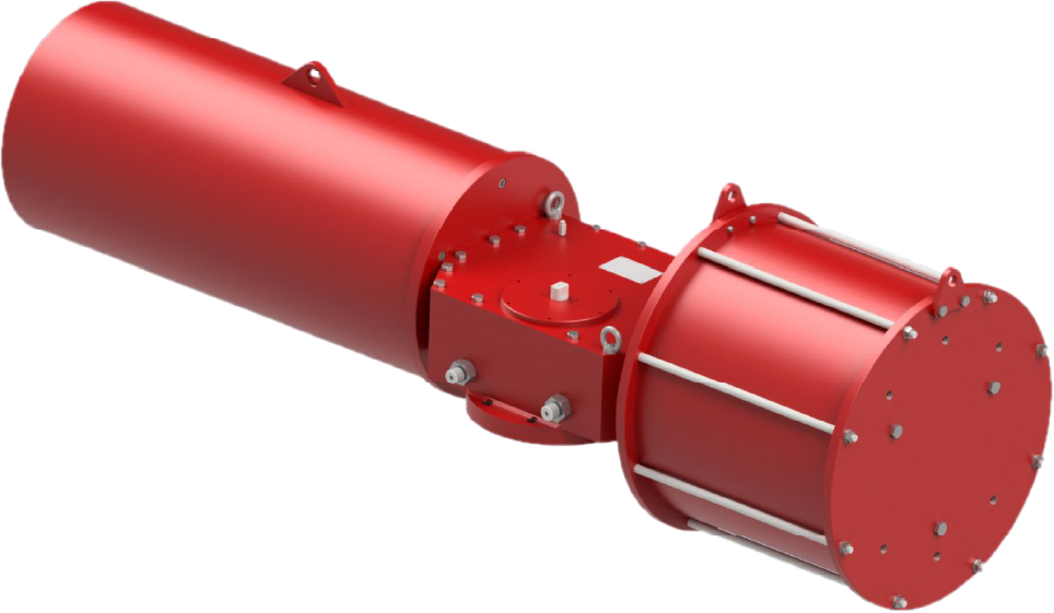 Heavy Duty Scotch Yoke Actuator, symmetrical and inclined, with motion from 0 to 90°